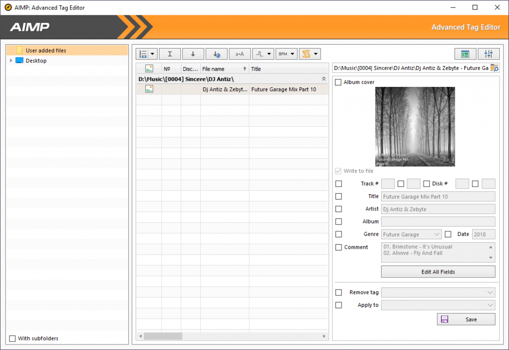aimp tag editor